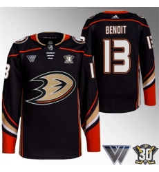 Men Anaheim Ducks 13 Simon Benoit Black 30th Anniversary Stitched Jersey Men Anaheim Ducks 13 Simon Benoit Black 30th Anniversary Stitched Jersey