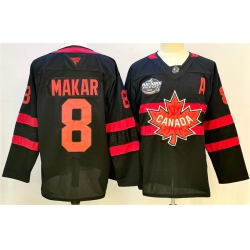 Men Canada 8 Cale Makar Black 2025 4 Nations Face Off Premium With A Patch Stitched Jersey