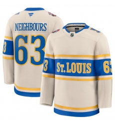 Men St Louis Blues 63 Jake Neighbours Cream 2024 25 Winter Classic Stitched Hockey Jersey Men St Louis Blues 63 Jake Neighbours Cream 2024 25 Winter Classic Stitched Hockey Jersey
