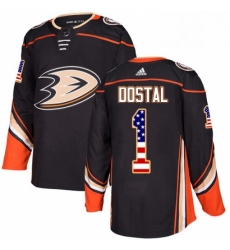 Mens Adidas Anaheim Ducks 1 Lukas Dostal Authentic Black USA Flag Fashion NHL Jersey Mens Adidas Anaheim Ducks 1 Lukas Dostal Authentic Black USA Flag Fashion NHL Jersey