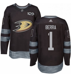 Mens Adidas Anaheim Ducks 1 Reto Berra Premier Black 1917 2017 100th Anniversary NHL Jersey Mens Adidas Anaheim Ducks 1 Reto Berra Premier Black 1917 2017 100th Anniversary NHL Jersey