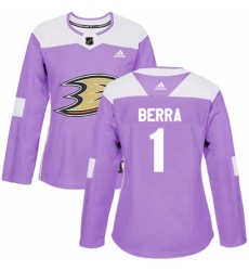 Womens Adidas Anaheim Ducks 1 Reto Berra Authentic Purple Fights Cancer Practice NHL Jersey Womens Adidas Anaheim Ducks 1 Reto Berra Authentic Purple Fights Cancer Practice NHL Jersey