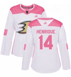 Womens Adidas Anaheim Ducks 14 Adam Henrique Authentic White Pink Fashion NHL Jersey Womens Adidas Anaheim Ducks 14 Adam Henrique Authentic White Pink Fashion NHL Jersey