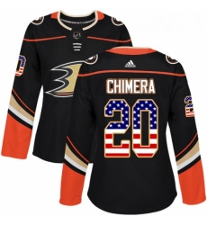 Womens Adidas Anaheim Ducks 20 Jason Chimera Authentic Black USA Flag Fashion NHL Jersey Womens Adidas Anaheim Ducks 20 Jason Chimera Authentic Black USA Flag Fashion NHL Jersey
