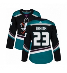 Womens Adidas Anaheim Ducks 23 Brian Gibbons Premier Black Teal Alternate NHL Jersey Womens Adidas Anaheim Ducks 23 Brian Gibbons Premier Black Teal Alternate NHL Jersey
