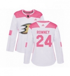 Womens Adidas Anaheim Ducks 24 Carter Rowney Authentic White Pink Fashion NHL Jersey Womens Adidas Anaheim Ducks 24 Carter Rowney Authentic White Pink Fashion NHL Jersey