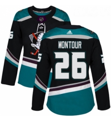 Womens Adidas Anaheim Ducks 26 Brandon Montour Authentic Black Teal Third NHL Jersey Womens Adidas Anaheim Ducks 26 Brandon Montour Authentic Black Teal Third NHL Jersey
