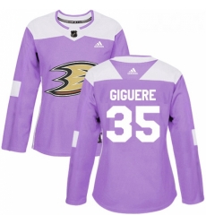 Womens Adidas Anaheim Ducks 35 Jean Sebastien Giguere Authentic Purple Fights Cancer Practice NHL Jersey Womens Adidas Anaheim Ducks 35 Jean Sebastien Giguere Authentic Purple Fights Cancer Practice NHL Jersey