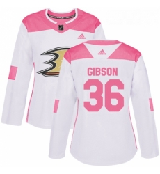 Womens Adidas Anaheim Ducks 36 John Gibson Authentic WhitePink Fashion NHL Jersey Womens Adidas Anaheim Ducks 36 John Gibson Authentic WhitePink Fashion NHL Jersey
