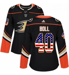 Womens Adidas Anaheim Ducks 40 Jared Boll Authentic Black USA Flag Fashion NHL Jersey Womens Adidas Anaheim Ducks 40 Jared Boll Authentic Black USA Flag Fashion NHL Jersey