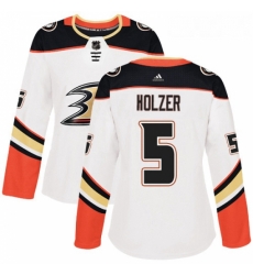 Womens Adidas Anaheim Ducks 5 Korbinian Holzer Authentic White Away NHL Jersey Womens Adidas Anaheim Ducks 5 Korbinian Holzer Authentic White Away NHL Jersey