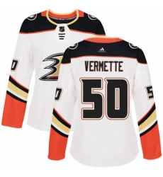 Womens Adidas Anaheim Ducks 50 Antoine Vermette Authentic White Away NHL Jersey Womens Adidas Anaheim Ducks 50 Antoine Vermette Authentic White Away NHL Jersey