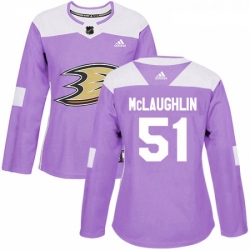 Womens Adidas Anaheim Ducks 51 Blake McLaughlin Authentic Purple Fights Cancer Practice NHL Jersey 