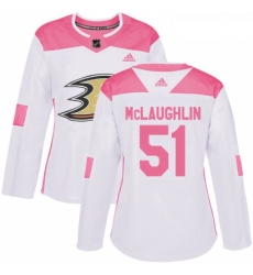 Womens Adidas Anaheim Ducks 51 Blake McLaughlin Authentic White Pink Fashion NHL Jersey Womens Adidas Anaheim Ducks 51 Blake McLaughlin Authentic White Pink Fashion NHL Jersey
