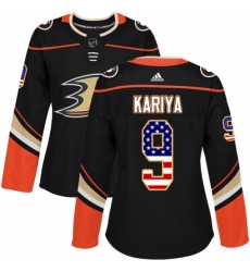 Womens Adidas Anaheim Ducks 9 Paul Kariya Authentic Black USA Flag Fashion NHL Jersey Womens Adidas Anaheim Ducks 9 Paul Kariya Authentic Black USA Flag Fashion NHL Jersey