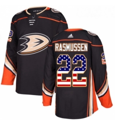 Youth Adidas Anaheim Ducks 22 Dennis Rasmussen Authentic Black USA Flag Fashion NHL Jersey Youth Adidas Anaheim Ducks 22 Dennis Rasmussen Authentic Black USA Flag Fashion NHL Jersey