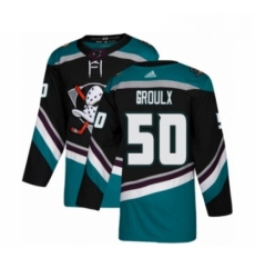 Youth Adidas Anaheim Ducks 50 Benoit Olivier Groulx Premier Black Teal Alternate NHL Jersey Youth Adidas Anaheim Ducks 50 Benoit Olivier Groulx Premier Black Teal Alternate NHL Jersey