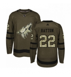 Mens Adidas Arizona Coyotes 22 Barrett Hayton Authentic Green Salute to Service NHL Jerse Mens Adidas Arizona Coyotes 22 Barrett Hayton Authentic Green Salute to Service NHL Jerse