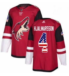Mens Adidas Arizona Coyotes 4 Niklas Hjalmarsson Authentic Red USA Flag Fashion NHL Jersey Mens Adidas Arizona Coyotes 4 Niklas Hjalmarsson Authentic Red USA Flag Fashion NHL Jersey