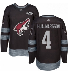 Mens Adidas Arizona Coyotes 4 Niklas Hjalmarsson Premier Black 1917 2017 100th Anniversary NHL Jersey Mens Adidas Arizona Coyotes 4 Niklas Hjalmarsson Premier Black 1917 2017 100th Anniversary NHL Jersey