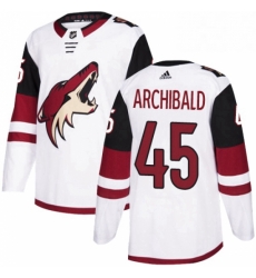 Mens Adidas Arizona Coyotes 45 Josh Archibald Authentic White Away NHL Jerse Mens Adidas Arizona Coyotes 45 Josh Archibald Authentic White Away NHL Jerse