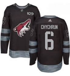 Mens Adidas Arizona Coyotes 6 Jakob Chychrun Authentic Black 1917 2017 100th Anniversary NHL Jersey Mens Adidas Arizona Coyotes 6 Jakob Chychrun Authentic Black 1917 2017 100th Anniversary NHL Jersey