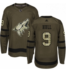 Mens Adidas Arizona Coyotes 9 Bobby Hull Premier Green Salute to Service NHL Jersey Mens Adidas Arizona Coyotes 9 Bobby Hull Premier Green Salute to Service NHL Jersey