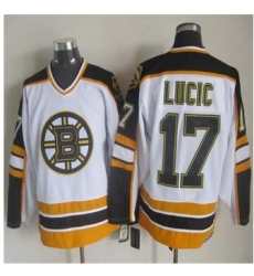 Boston Bruins #17 Milan Lucic White Black CCM Throwback Stitched NHL Jersey Boston Bruins #17 Milan Lucic White Black CCM Throwback Stitched NHL Jersey