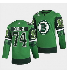 Men Boston Bruins 74 Jake DeBrusk 2022 Green St Patricks Day Warm Up Stitched jersey Men Boston Bruins 74 Jake DeBrusk 2022 Green St Patricks Day Warm Up Stitched jersey