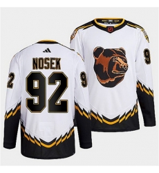 Men Boston Bruins 92 Tomas Nosek White 2022 Reverse Retro Stitched Jersey Men Boston Bruins 92 Tomas Nosek White 2022 Reverse Retro Stitched Jersey