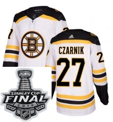 Mens Adidas Boston Bruins 27 Austin Czarnik Authentic White Away NHL Jersey Mens Adidas Boston Bruins 27 Austin Czarnik Authentic White Away NHL Jersey