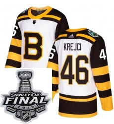 Mens Adidas Boston Bruins 46 David Krejci Authentic White 2019 Winter Classic NHL Jersey Mens Adidas Boston Bruins 46 David Krejci Authentic White 2019 Winter Classic NHL Jersey