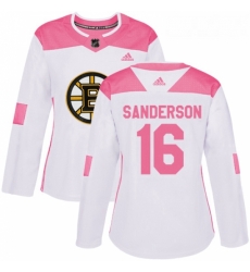 Womens Adidas Boston Bruins 16 Derek Sanderson Authentic WhitePink Fashion NHL Jersey Womens Adidas Boston Bruins 16 Derek Sanderson Authentic WhitePink Fashion NHL Jersey