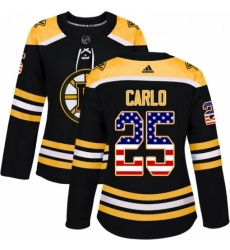 Womens Adidas Boston Bruins 25 Brandon Carlo Authentic Black USA Flag Fashion NHL Jersey Womens Adidas Boston Bruins 25 Brandon Carlo Authentic Black USA Flag Fashion NHL Jersey