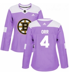 Womens Adidas Boston Bruins 4 Bobby Orr Authentic Purple Fights Cancer Practice NHL Jersey Womens Adidas Boston Bruins 4 Bobby Orr Authentic Purple Fights Cancer Practice NHL Jersey