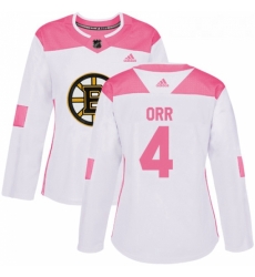Womens Adidas Boston Bruins 4 Bobby Orr Authentic WhitePink Fashion NHL Jersey Womens Adidas Boston Bruins 4 Bobby Orr Authentic WhitePink Fashion NHL Jersey