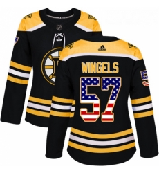 Womens Adidas Boston Bruins 57 Tommy Wingels Authentic Black USA Flag Fashion NHL Jersey Womens Adidas Boston Bruins 57 Tommy Wingels Authentic Black USA Flag Fashion NHL Jersey