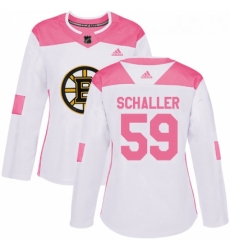 Womens Adidas Boston Bruins 59 Tim Schaller Authentic WhitePink Fashion NHL Jersey Womens Adidas Boston Bruins 59 Tim Schaller Authentic WhitePink Fashion NHL Jersey
