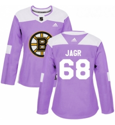 Womens Adidas Boston Bruins 68 Jaromir Jagr Authentic Purple Fights Cancer Practice NHL Jersey Womens Adidas Boston Bruins 68 Jaromir Jagr Authentic Purple Fights Cancer Practice NHL Jersey