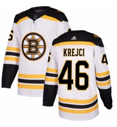 Youth Adidas Boston Bruins 46 David Krejci Authentic White Away NHL Jersey Youth Adidas Boston Bruins 46 David Krejci Authentic White Away NHL Jersey