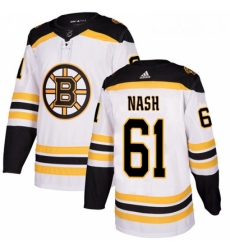 Youth Adidas Boston Bruins 61 Rick Nash Authentic White Away NHL Jersey 