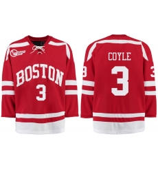 Boston University Terriers BU 3 Charlie Coyle Red Stitched Hockey Jersey Boston University Terriers BU 3 Charlie Coyle Red Stitched Hockey Jersey