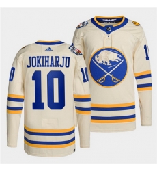 Men Buffalo Sabres 10 Henri Jokiharju 2022 Cream Heritage Classic Stitched jersey Men Buffalo Sabres 10 Henri Jokiharju 2022 Cream Heritage Classic Stitched jersey