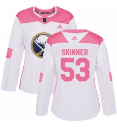Womens Adidas Buffalo Sabres 53 Jeff Skinner White Pink Authentic Fashion Stitched NHL Jersey Womens Adidas Buffalo Sabres 53 Jeff Skinner White Pink Authentic Fashion Stitched NHL Jersey