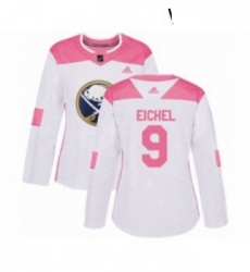 Womens Adidas Buffalo Sabres 9 Jack Eichel Authentic White Pink Fashion NHL Jersey Womens Adidas Buffalo Sabres 9 Jack Eichel Authentic White Pink Fashion NHL Jersey