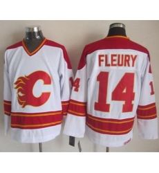 Calgary Flames #14 Theoren Fleury White CCM Throwback Stitched NHL Jersey Calgary Flames #14 Theoren Fleury White CCM Throwback Stitched NHL Jersey