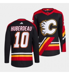 Men Calgary Flames 10 Jonathan Huberdeau Black 2022 23 Reverse Retro Stitched Jersey Men Calgary Flames 10 Jonathan Huberdeau Black 2022 23 Reverse Retro Stitched Jersey
