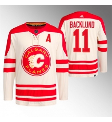 Men Calgary Flames 11 Mikael Backlund 2023 Cream Classic Primegreen Stitched Jersey Men Calgary Flames 11 Mikael Backlund 2023 Cream Classic Primegreen Stitched Jersey