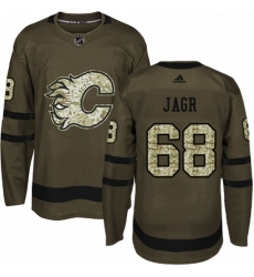 Mens Adidas Calgary Flames 68 Jaromir Jagr Premier Green Salute to Service NHL Jersey Mens Adidas Calgary Flames 68 Jaromir Jagr Premier Green Salute to Service NHL Jersey