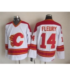 NHL Calgary Flames #14 Theoren Fleury White CCM Throwback Jerseys NHL Calgary Flames #14 Theoren Fleury White CCM Throwback Jerseys